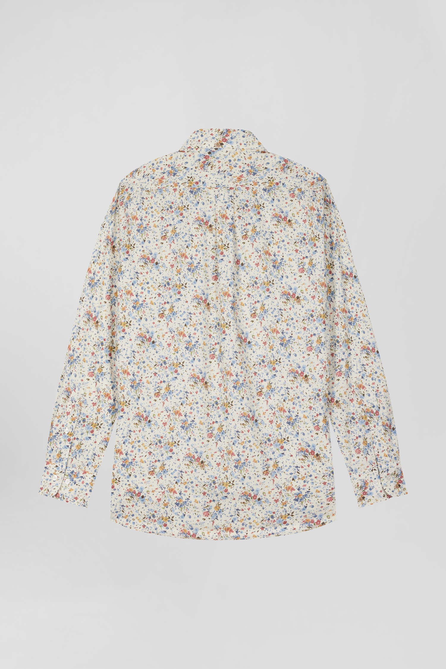 Chemise en popeline de coton imprimé floral coupe Regular