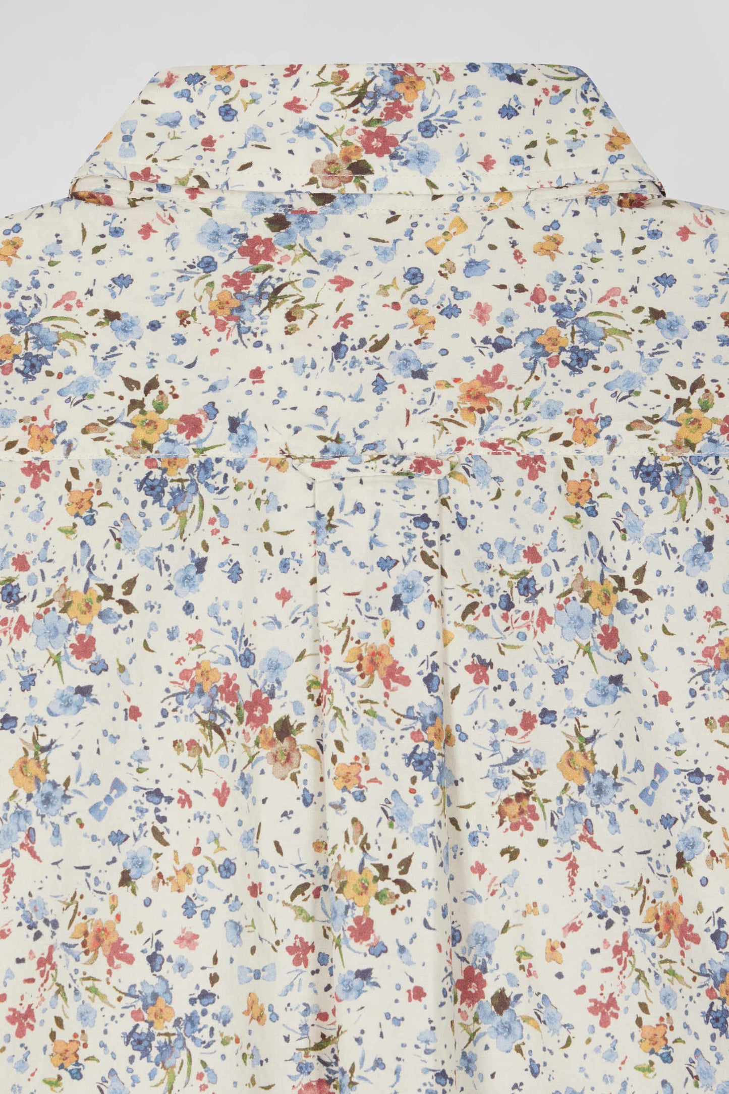 Cotton poplin shirt, floral print, regular fit