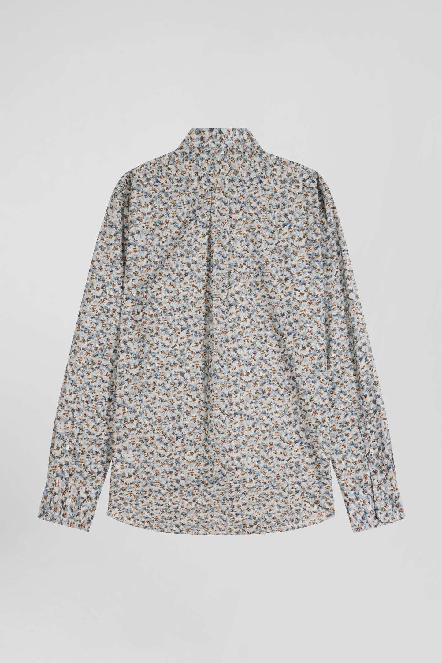 Green microprint cotton shirt Regular fit