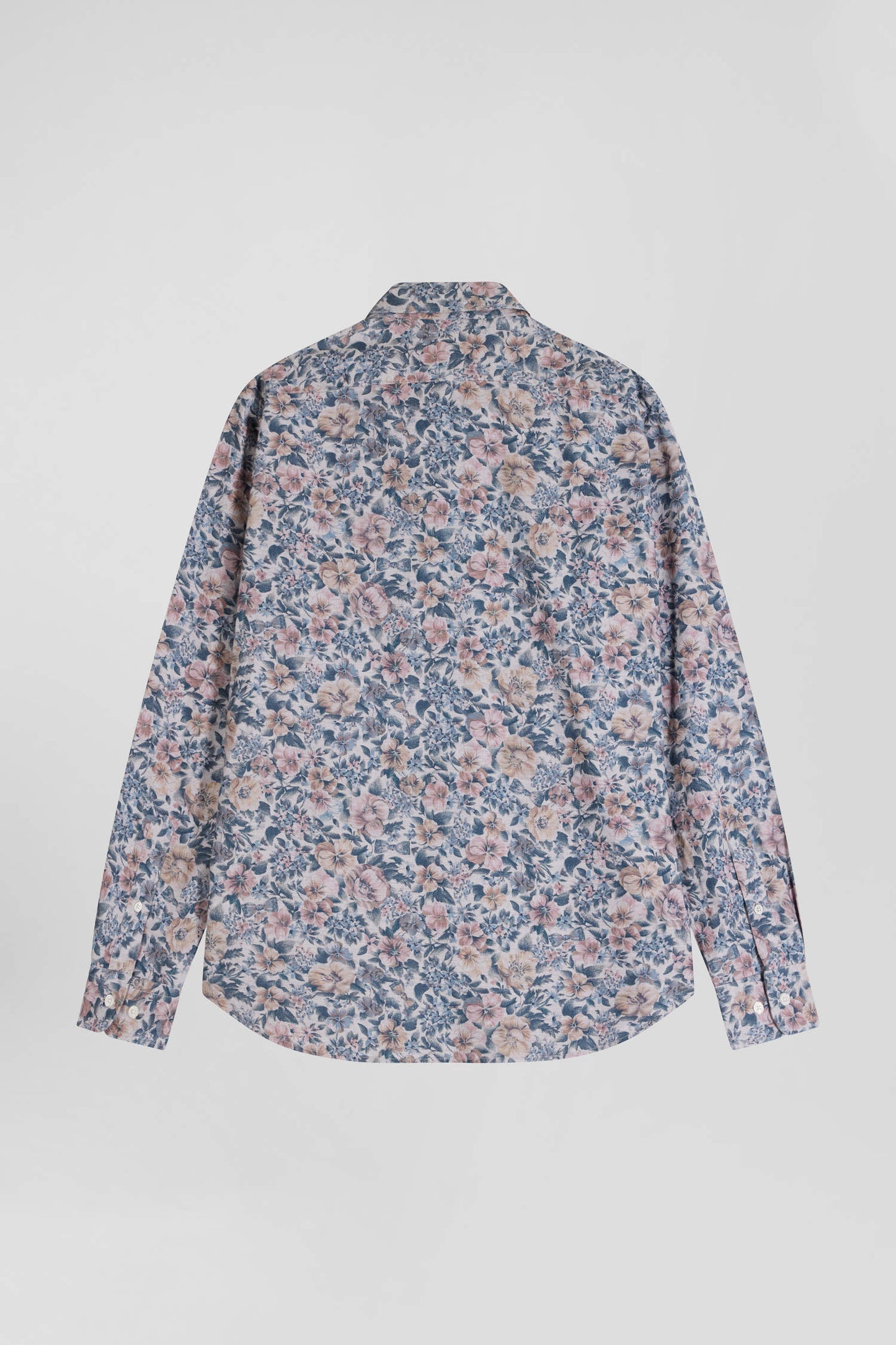 Slim beige cotton shirt