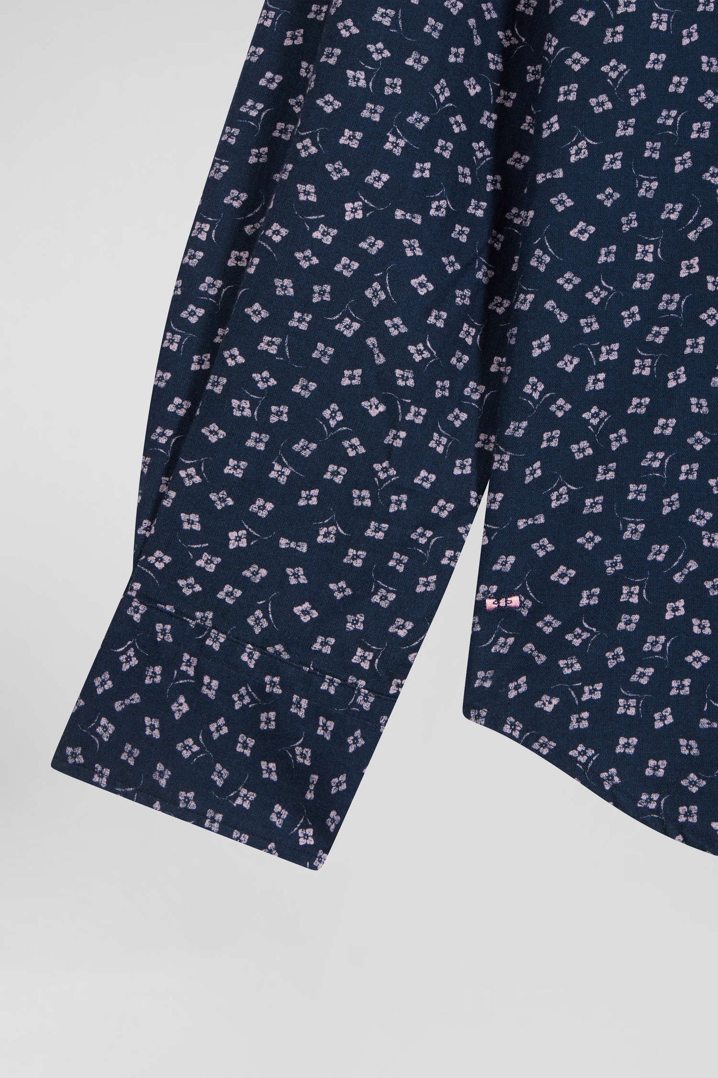 Slim dark blue cotton shirt