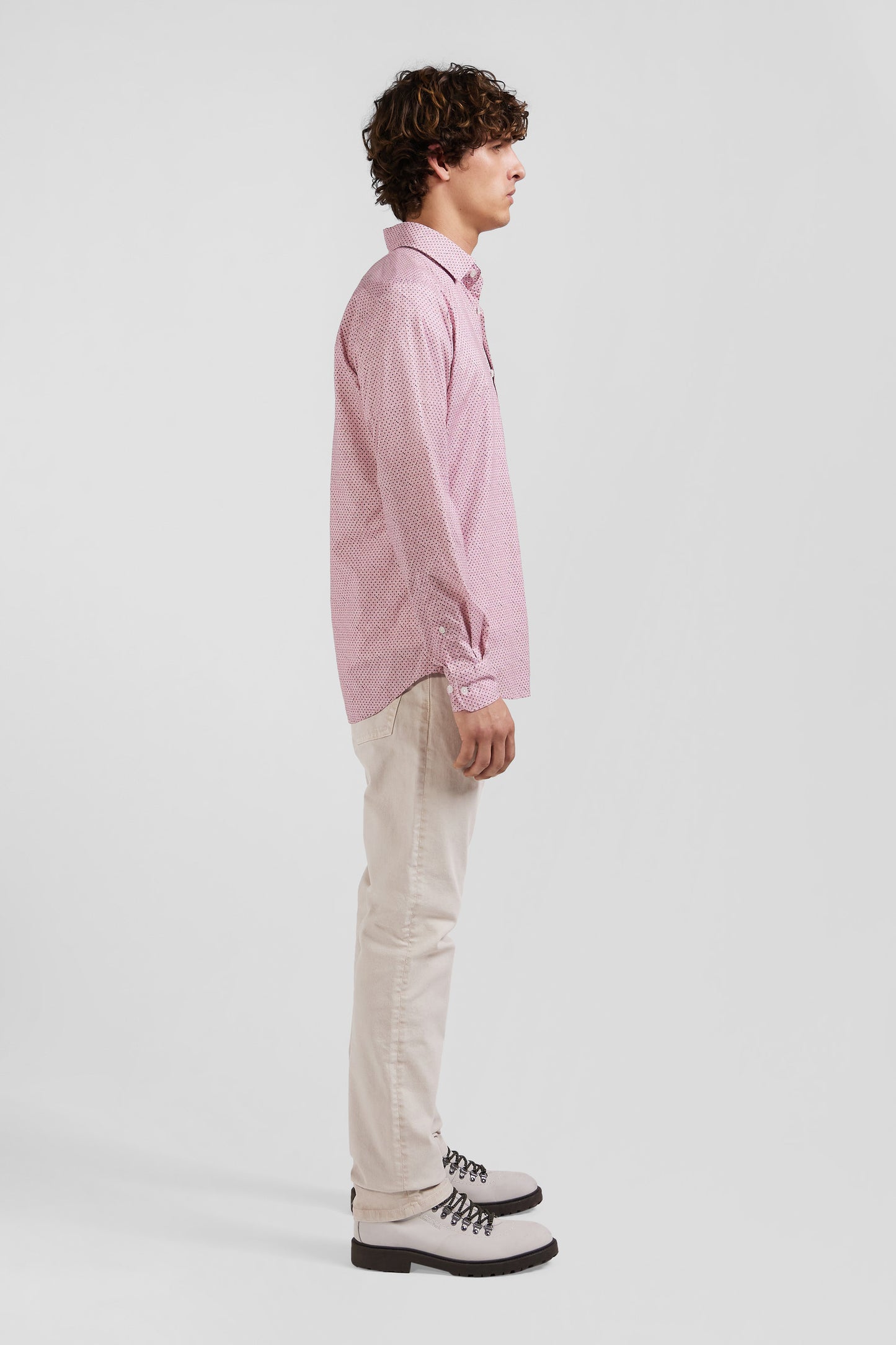 Chemise en coton rose coupe Slim