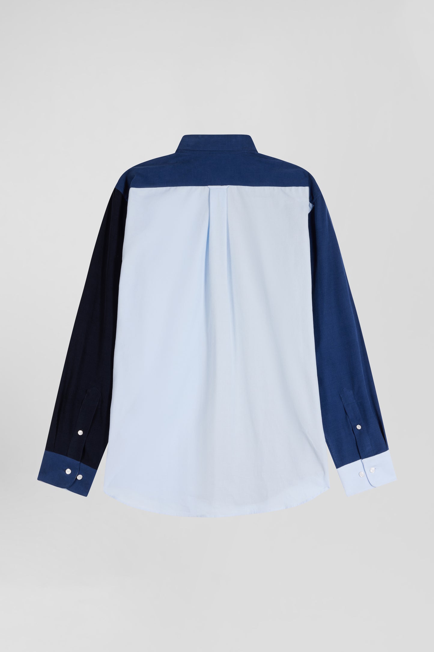 Regular navy blue tricolour cotton shirt