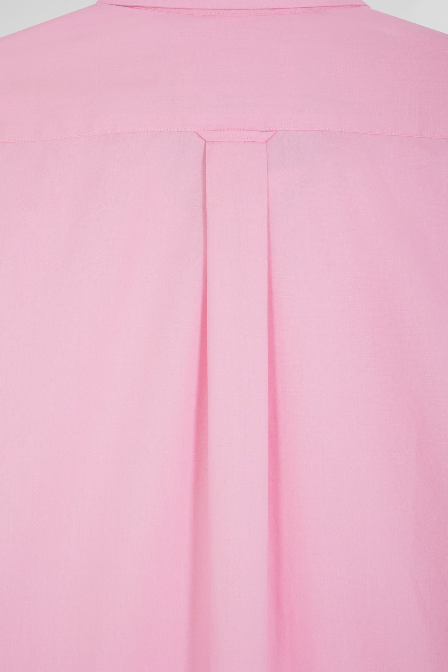 Regular plain pink cotton poplin shirt