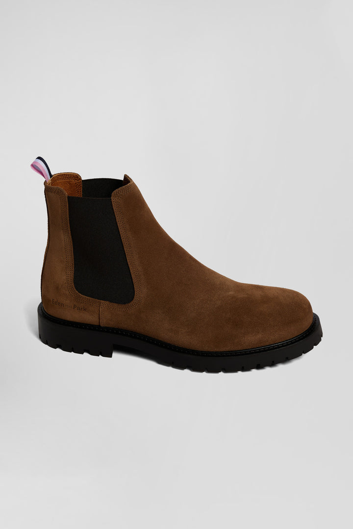 Chelsea boots en cuir marron à semelle crantée