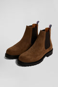 Chunky sole brown leather Chelsea boots