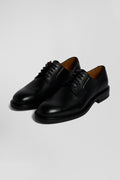 Black leather lace-up Derbies