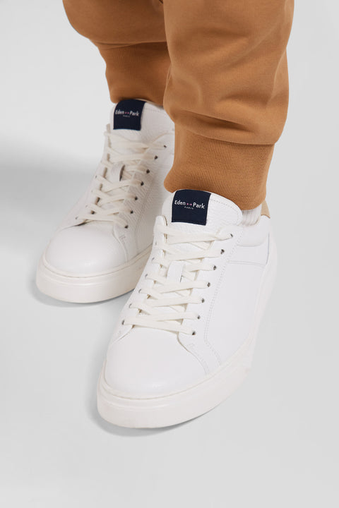 White low-top leather sneakers - Image 2