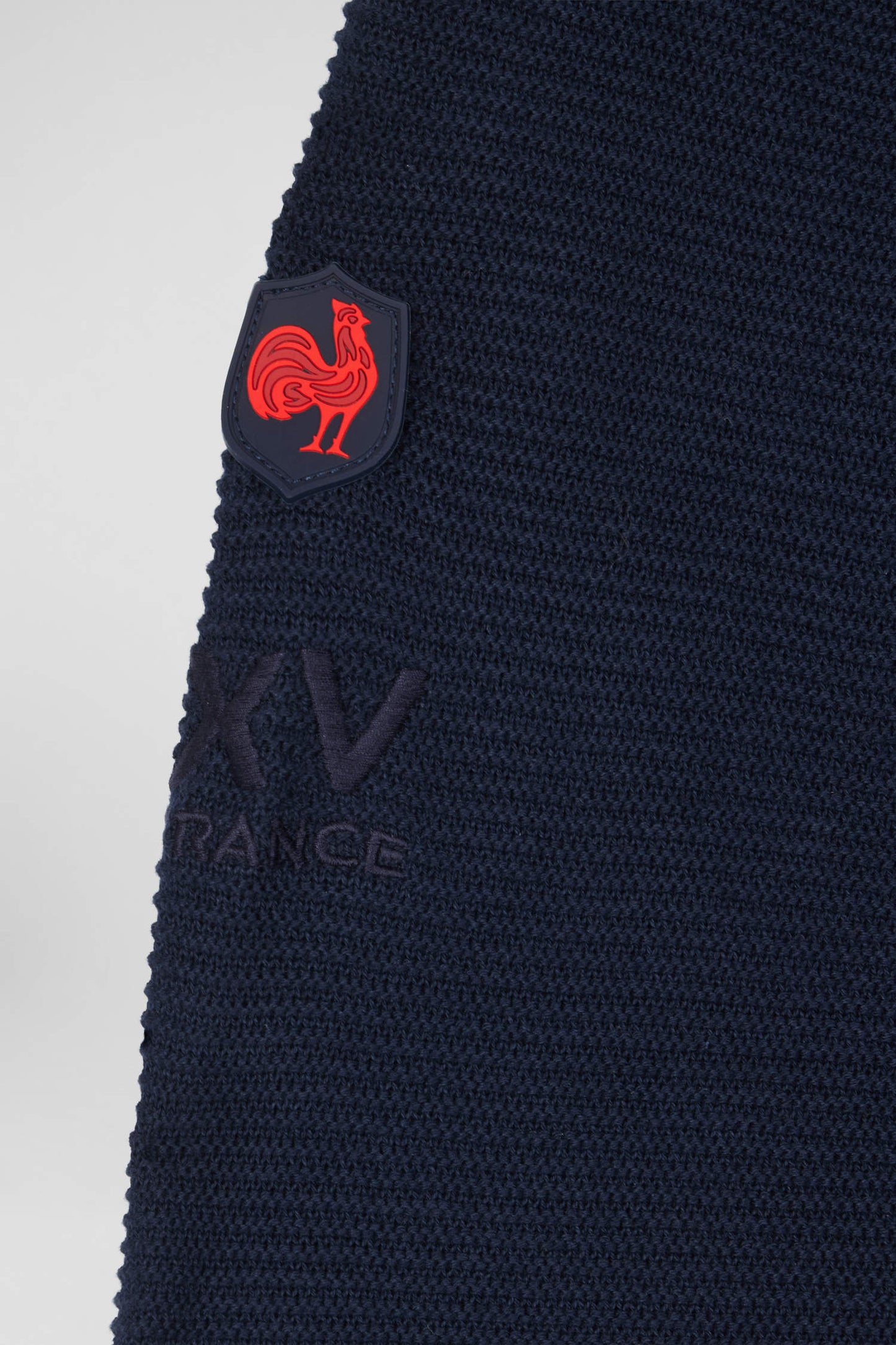 Regular XV de France navy blue cotton zipped cardigan