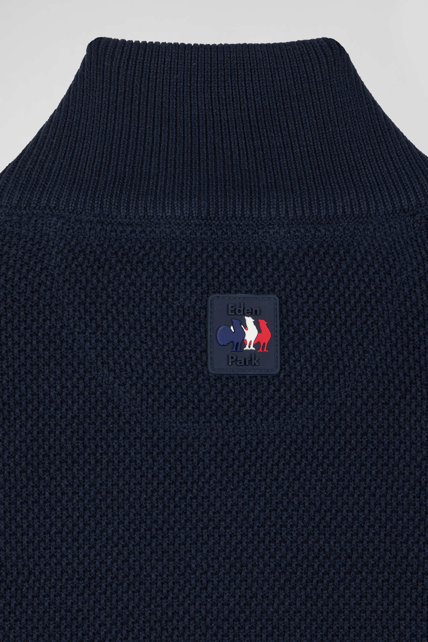 Regular XV de France navy blue cotton zipped cardigan