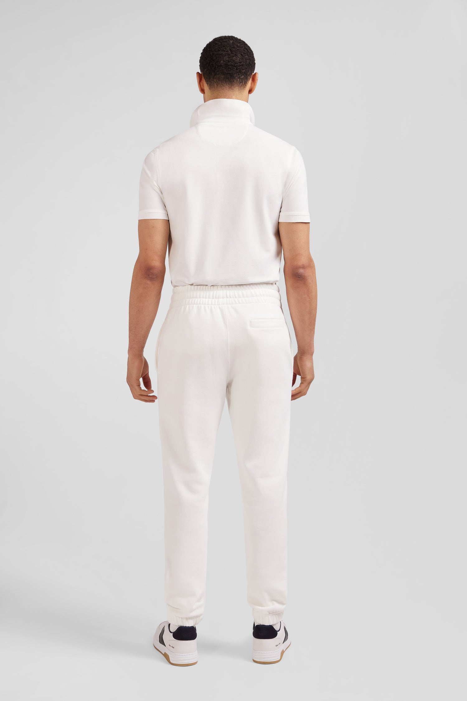 Pantalon jogging en molleton gratté écru coupe Regular