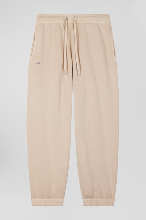 Relax unisex beige brushed cotton fleece jogging bottoms - Image 3