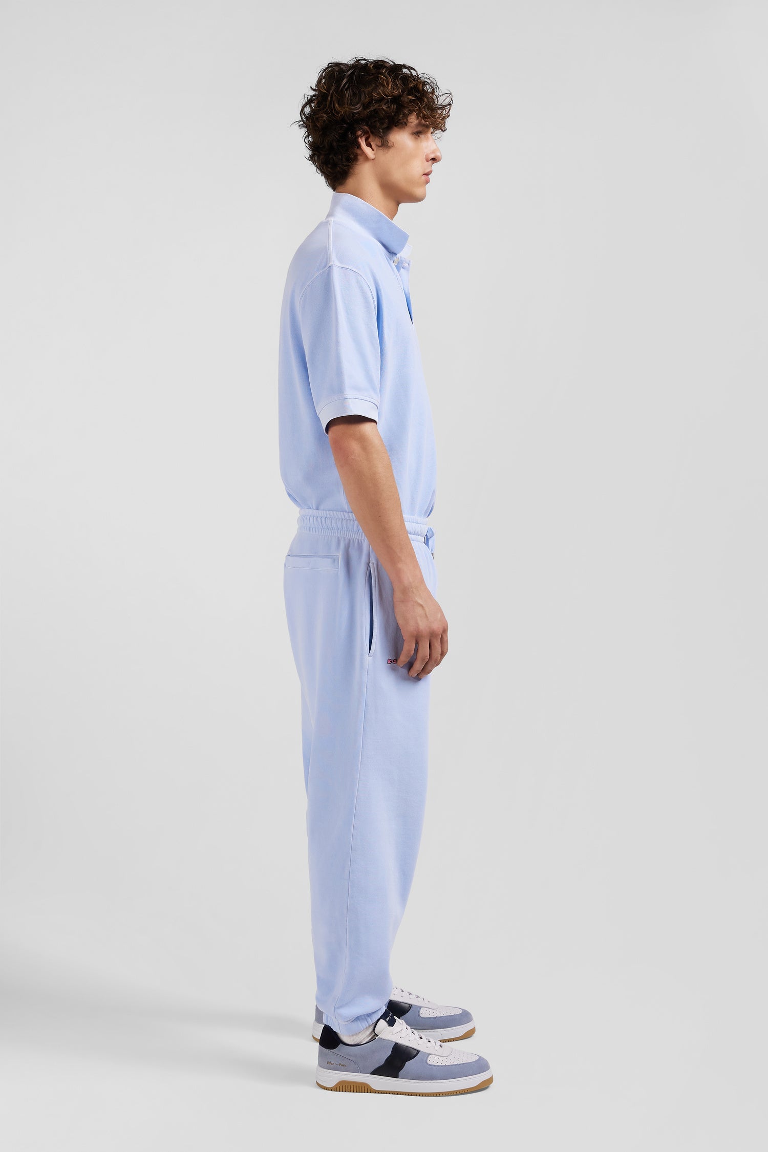 Relax unisex sky blue brushed cotton fleece jogging bottoms