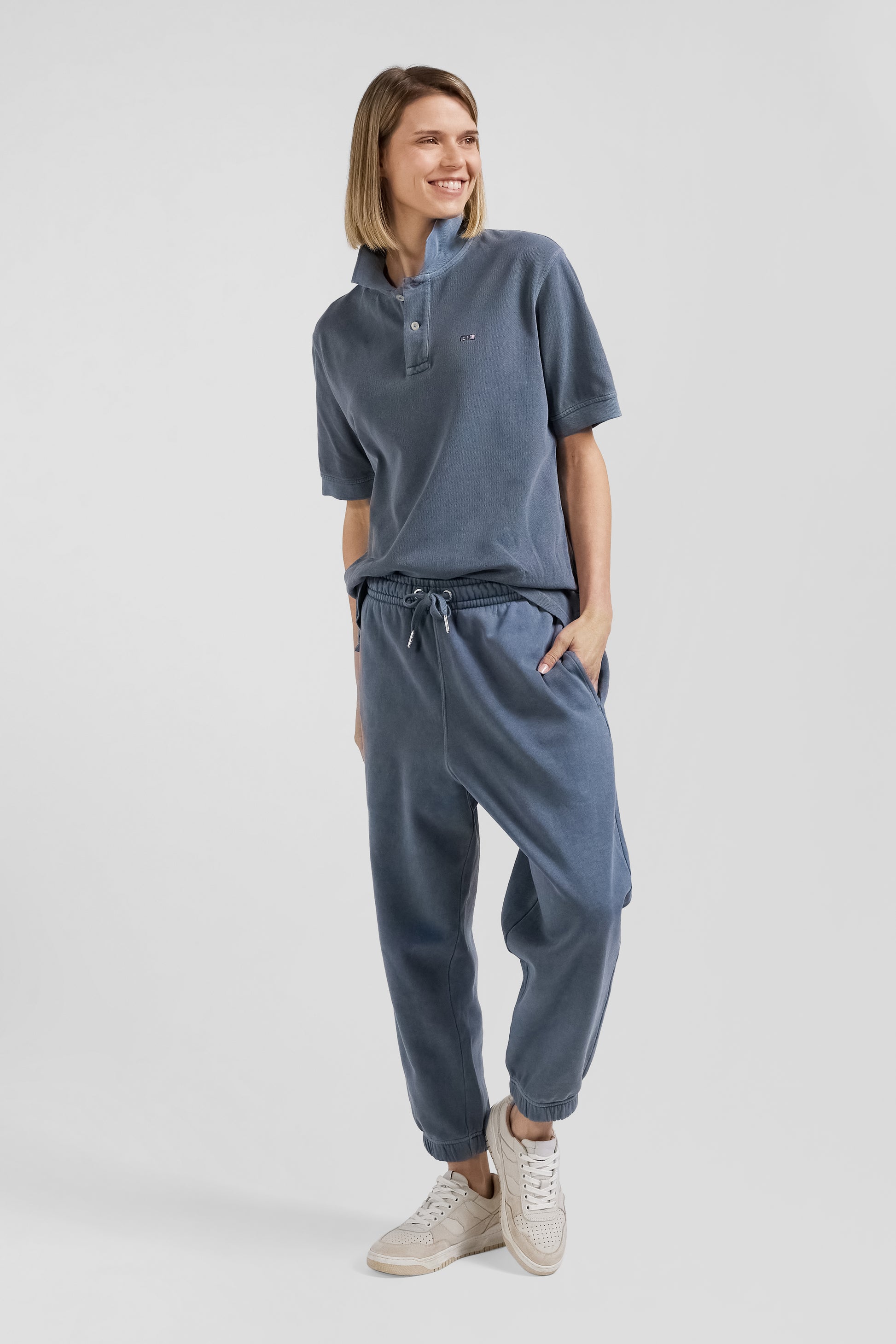 Relax unisex grey brushed cotton fleece jogging bottoms