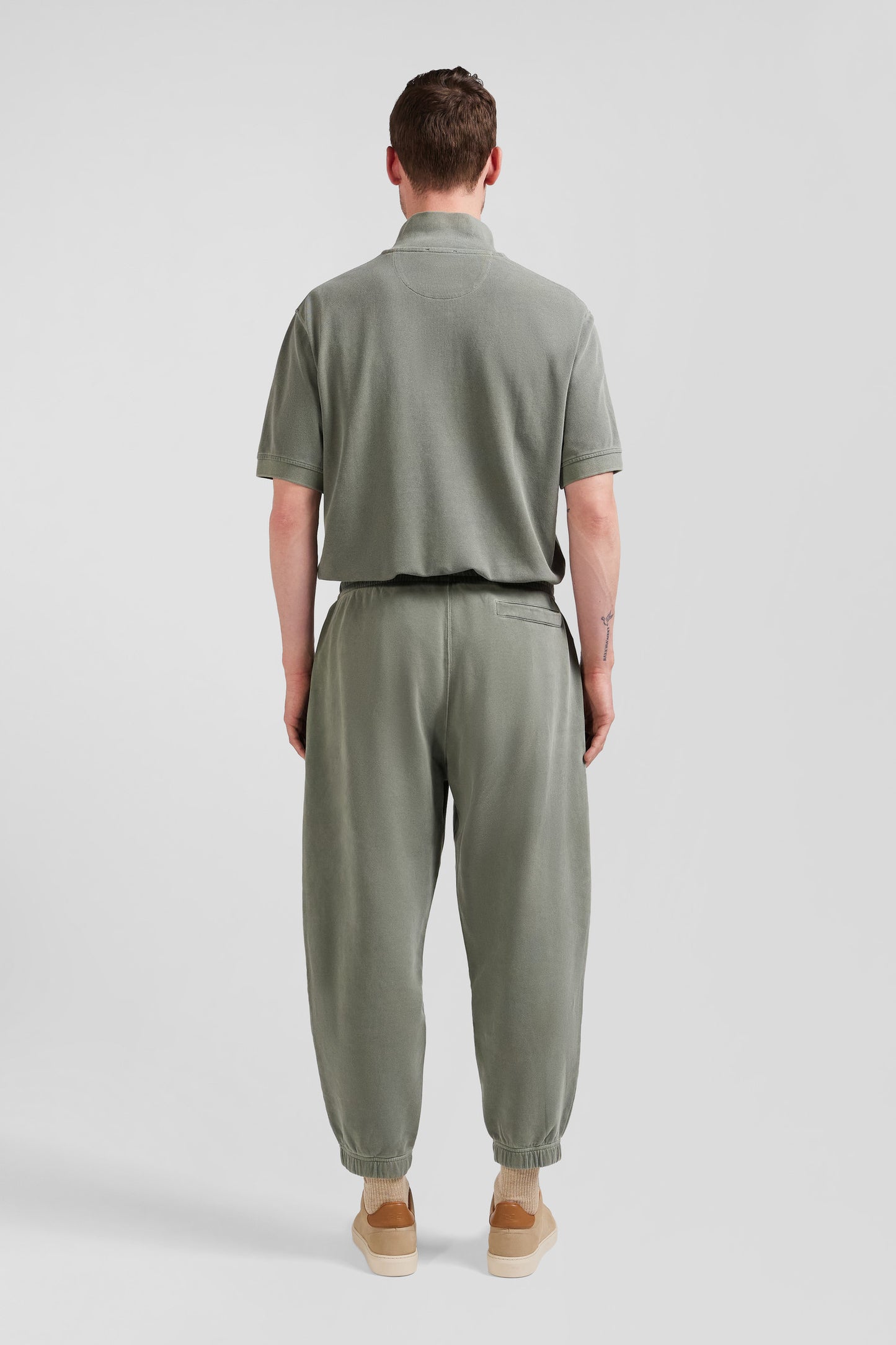 Relax unisex khaki brushed cotton fleece jogging bottoms