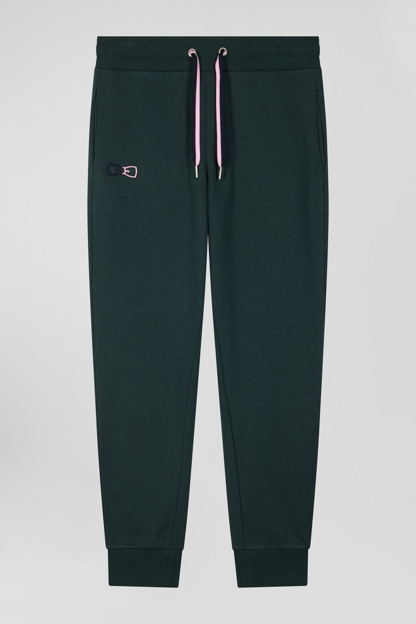 Regular green brushed cotton fleece jogging bottoms