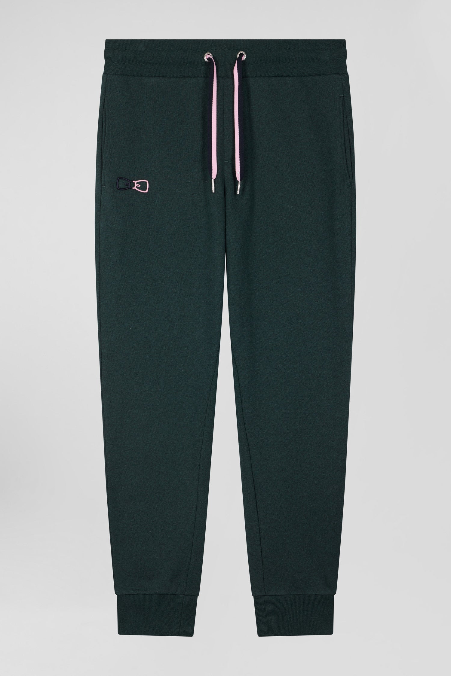 Regular green brushed cotton fleece jogging bottoms