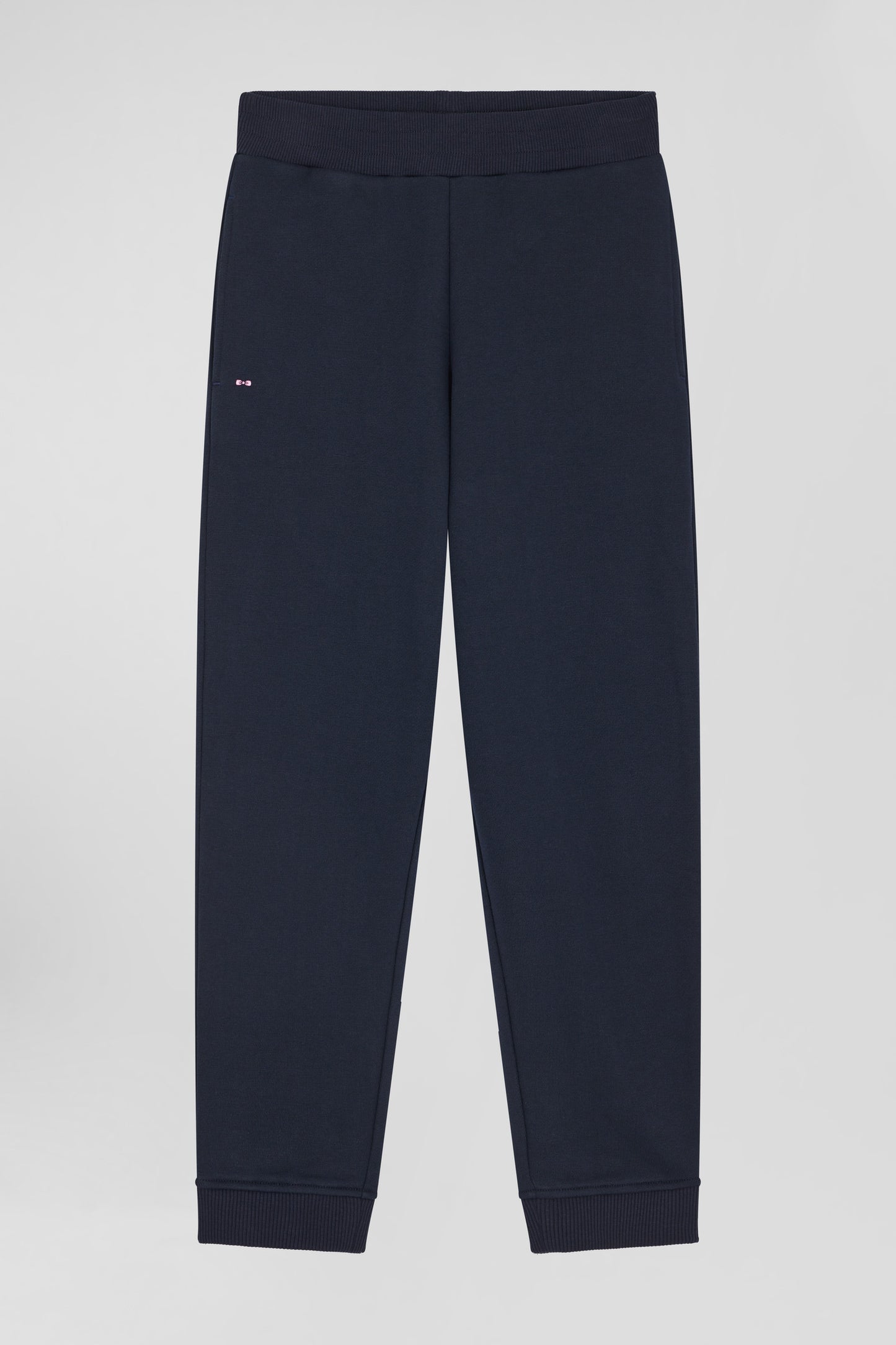 Regular navy brushed cotton fleece jogging bottoms