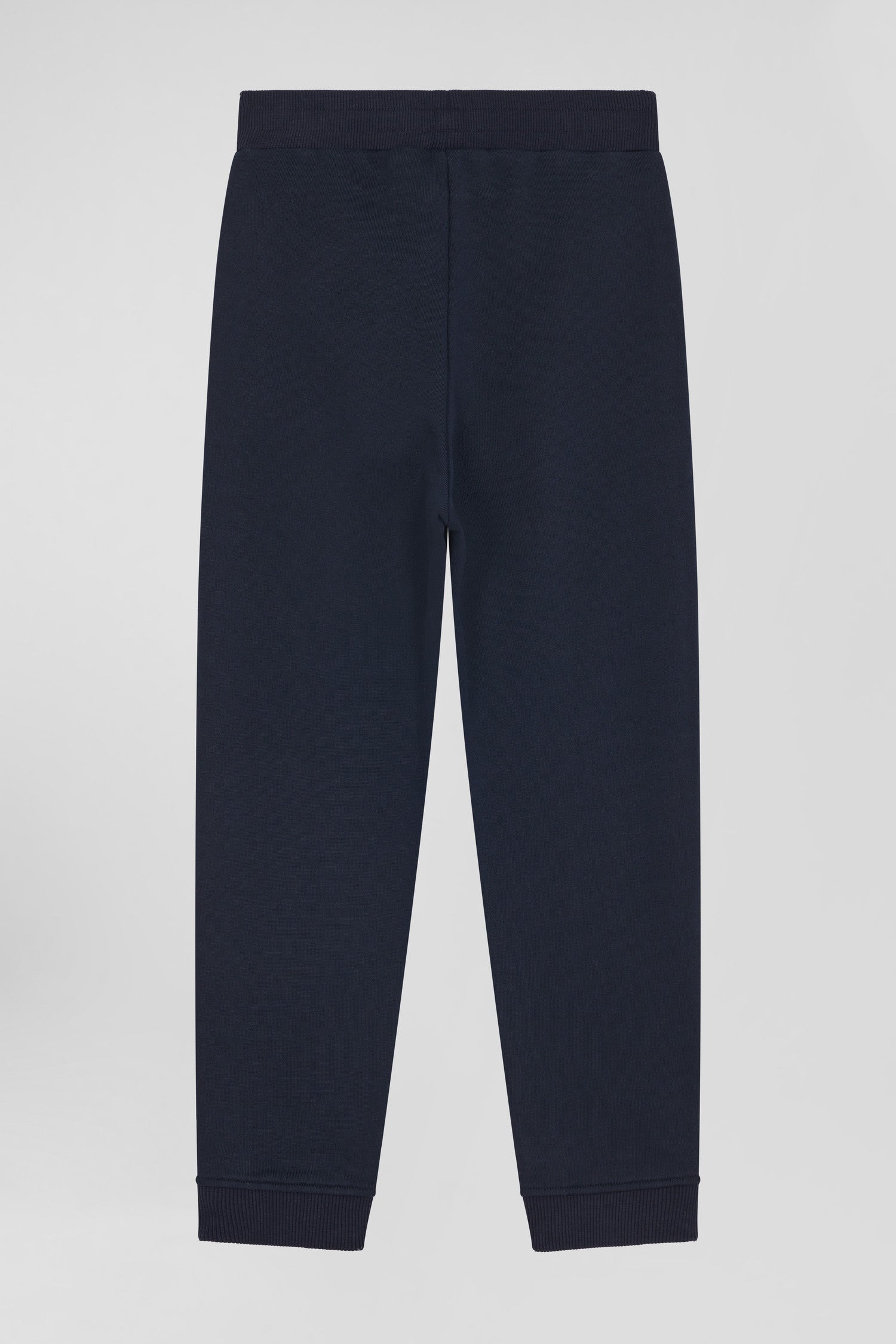 Regular navy brushed cotton fleece jogging bottoms