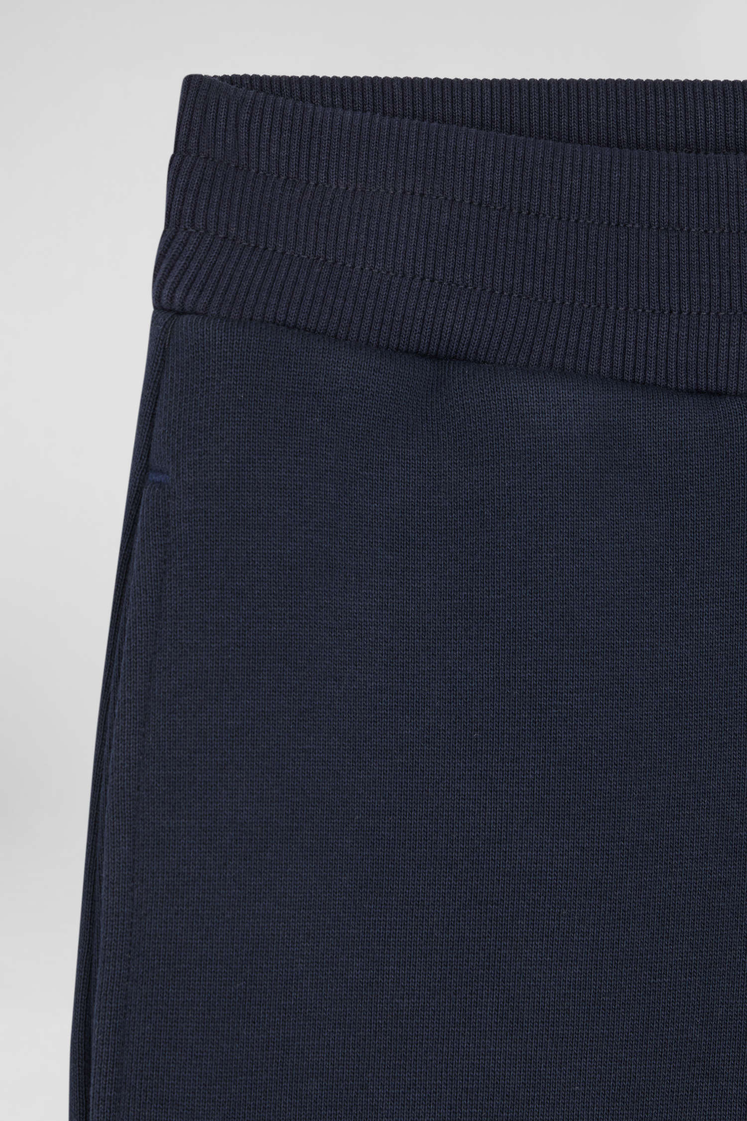 Regular navy brushed cotton fleece jogging bottoms