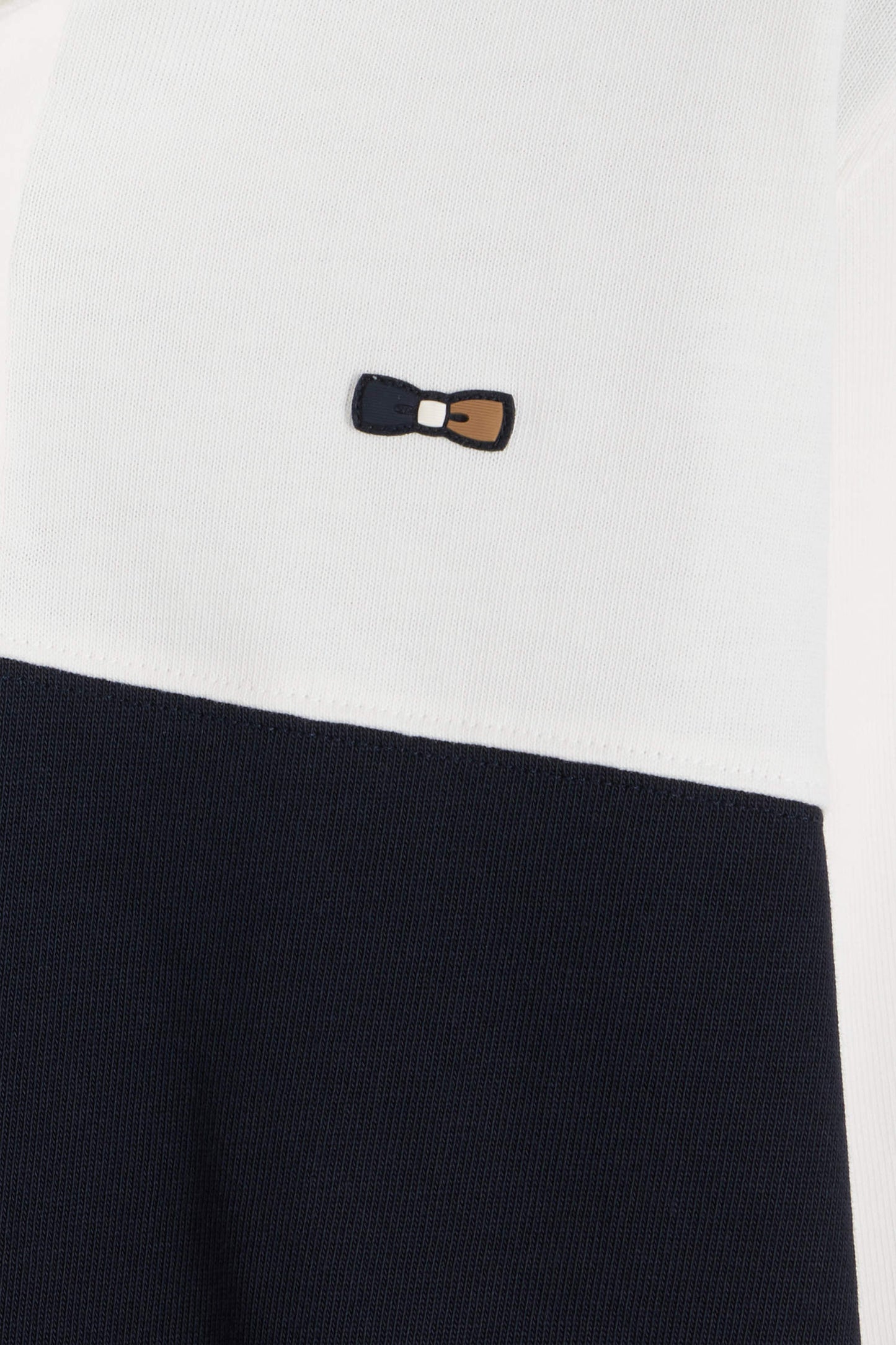 Regular burgundy long-sleeved cotton rugby shirt with back embroidery and piping