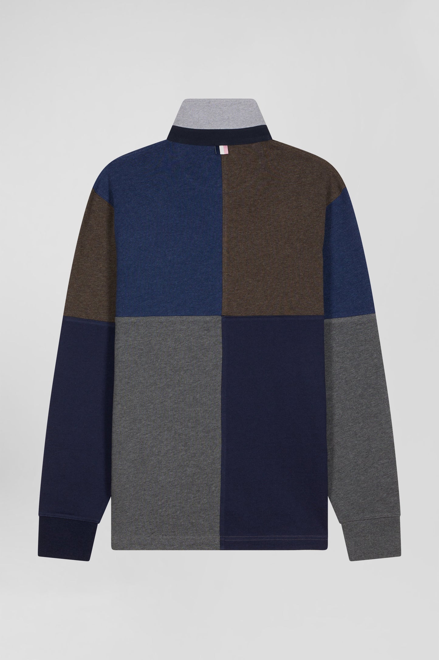 Navy blue cotton cut and sewn regular fit long-sleeved jersey