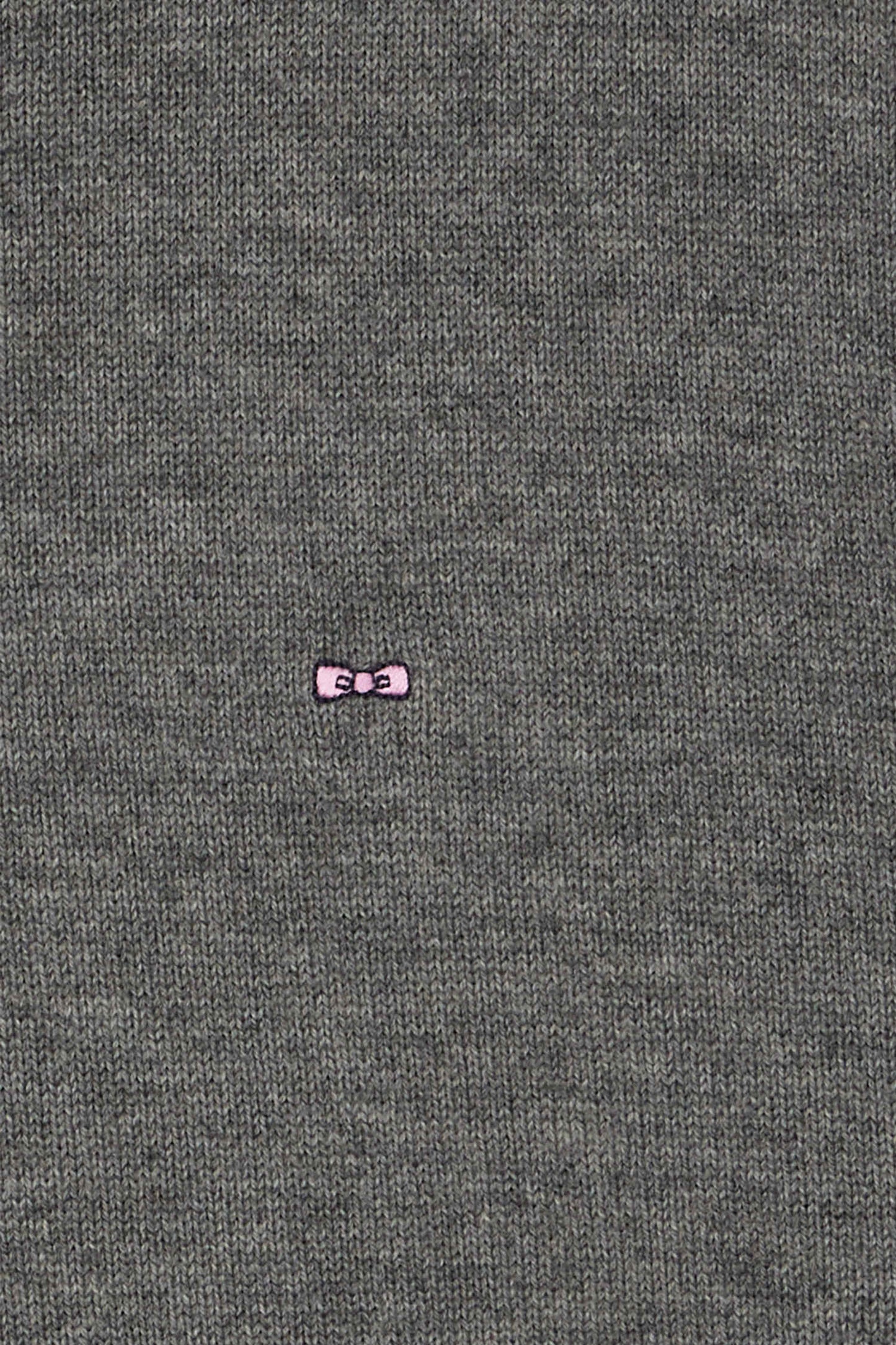 Regular light grey wool and cotton crew neck jumper