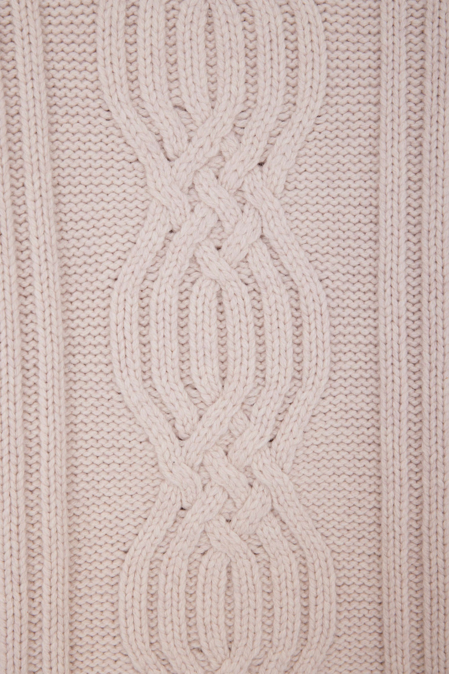 Oversize ivory wool blend high neck jumper with bow effect