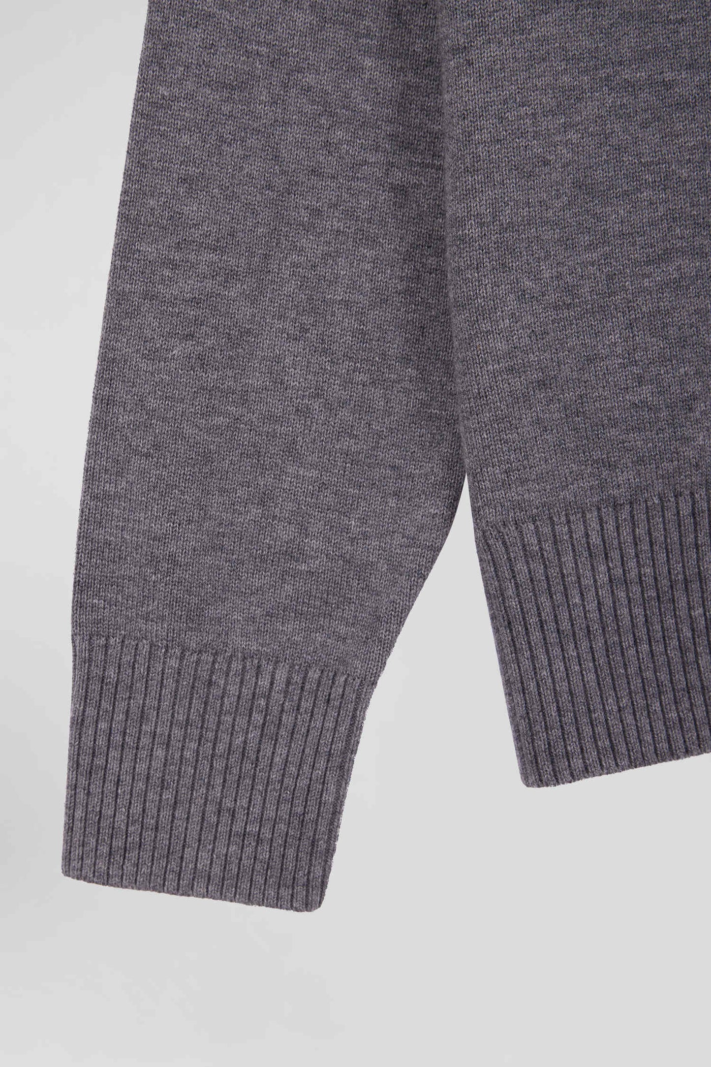 Charcoal grey wool and cotton V-neck Relaxed fit sweater