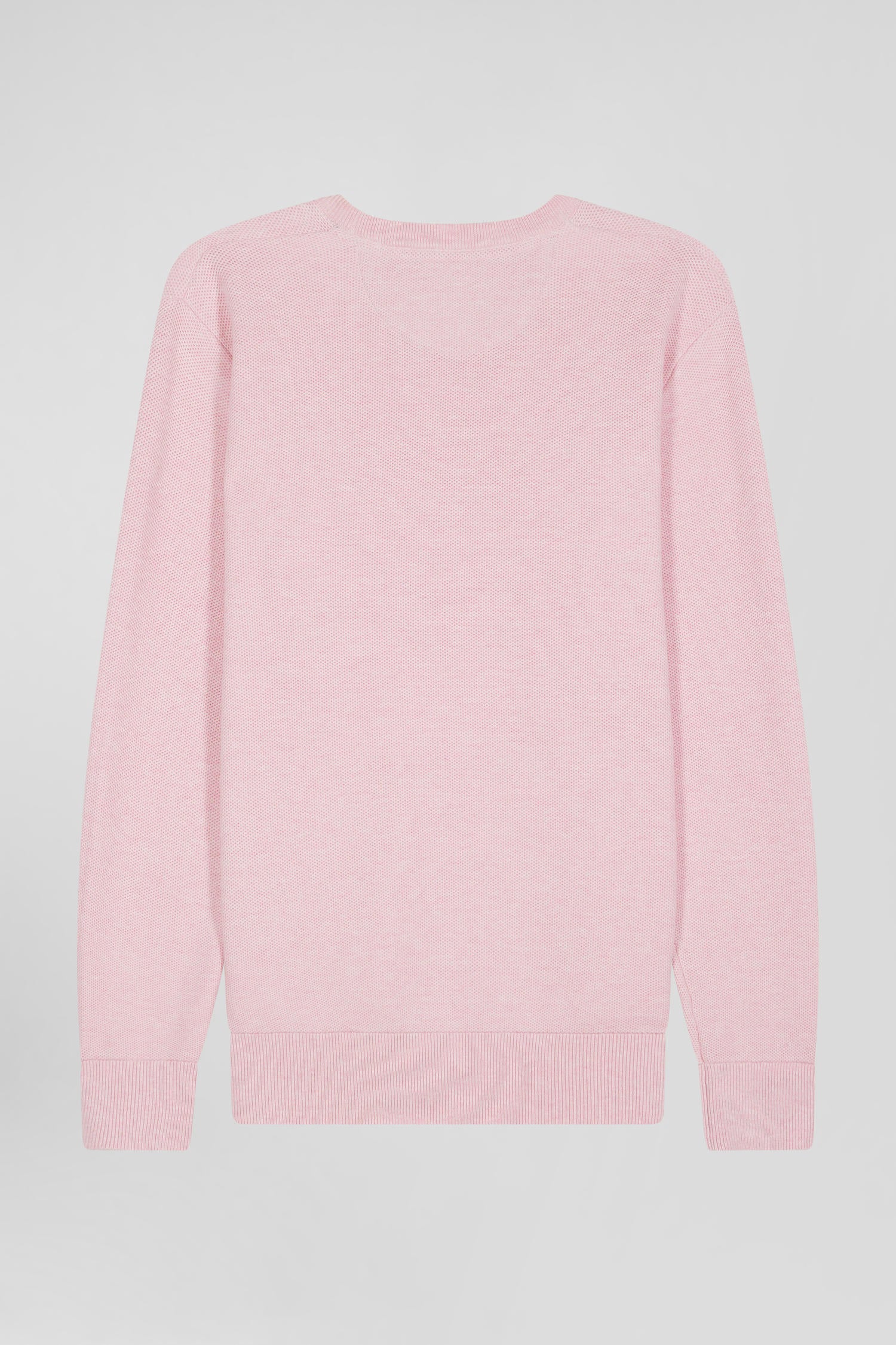 Regular pink cotton crew neck jumper