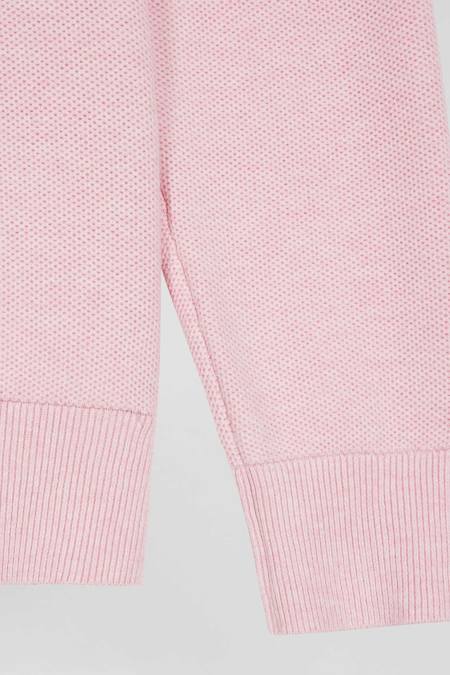 Regular pink cotton crew neck jumper