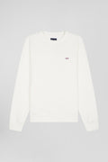 Sweatshirt en molleton coton uni écru coupe Regular