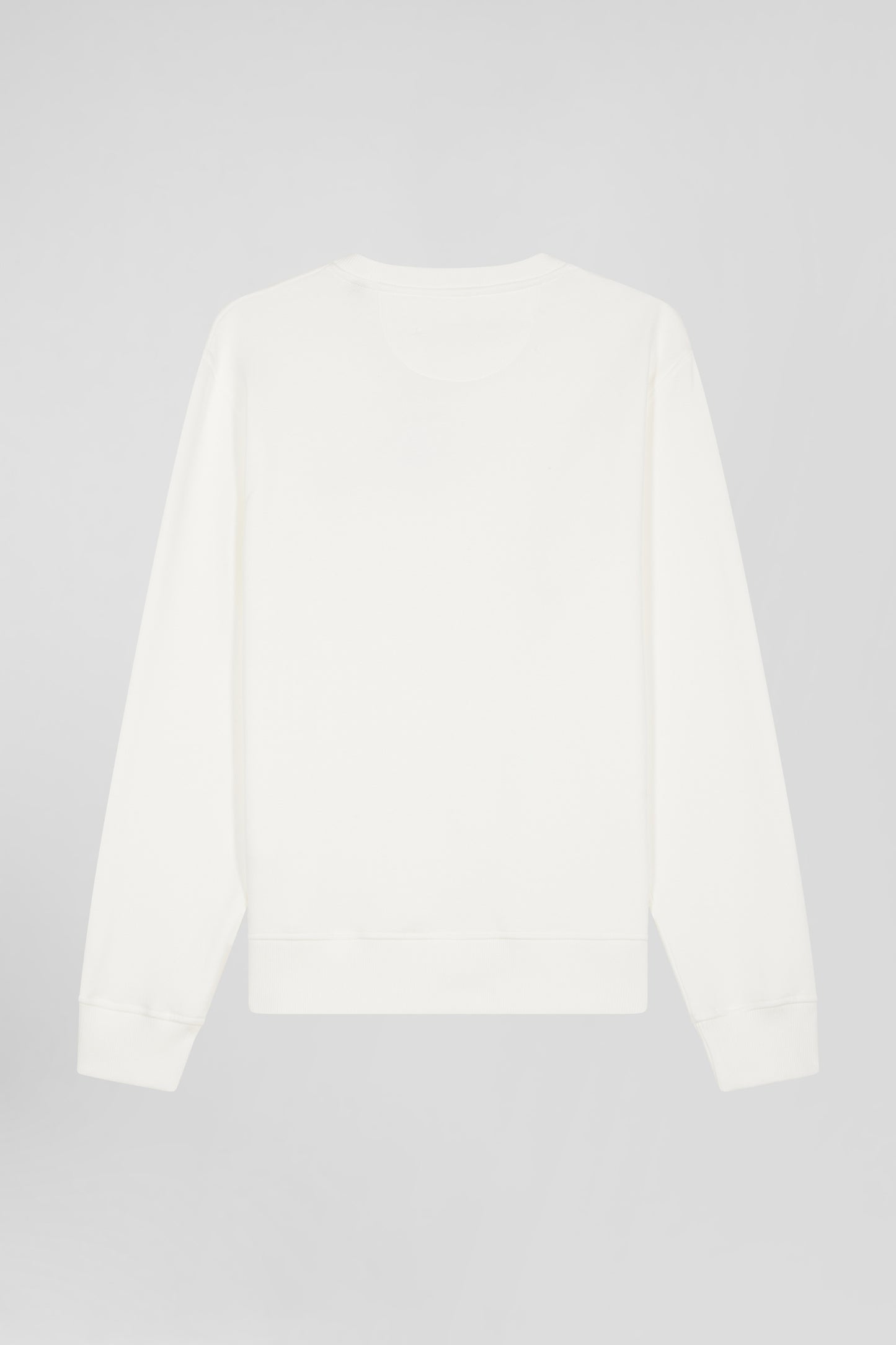 Regular ecru brushed cotton fleece sweatshirt