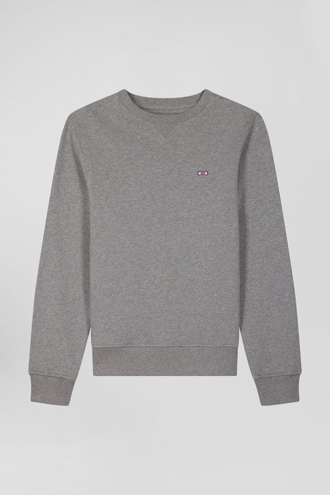 Regular grey brushed cotton fleece sweatshirt - Image 2