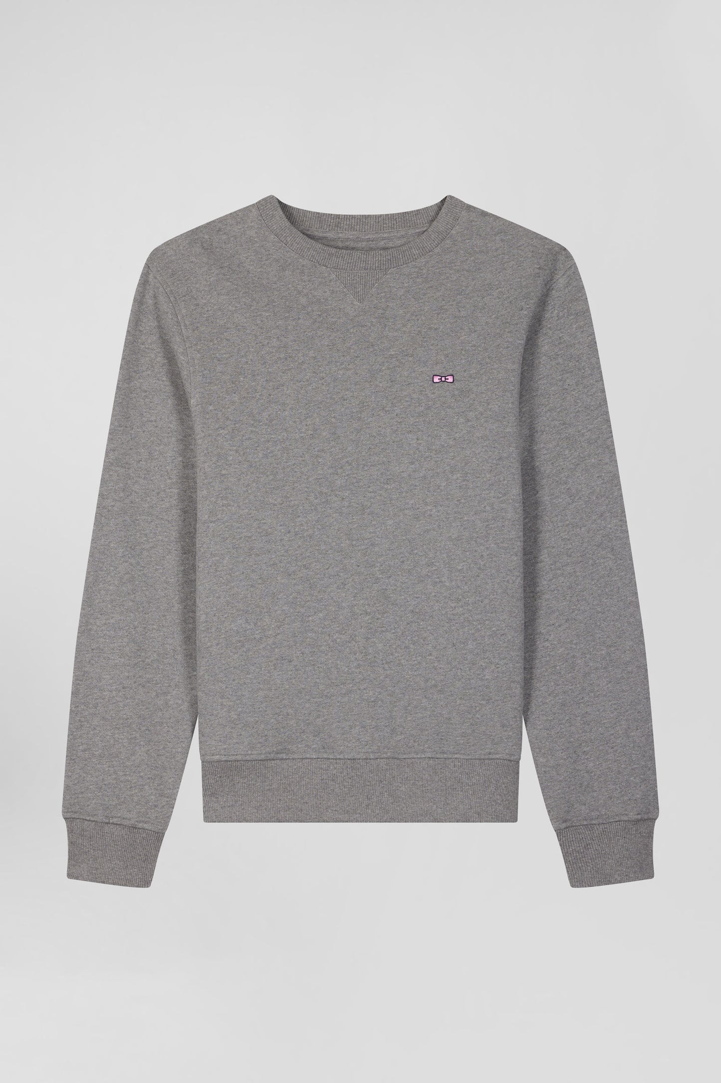 Sweatshirt en molleton coton uni gris coupe Regular