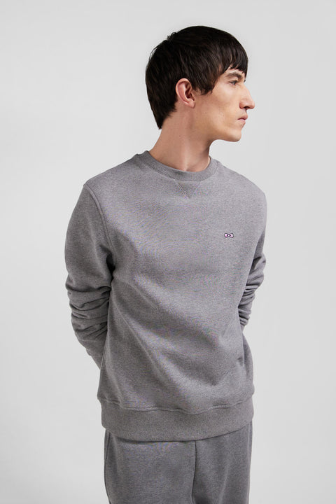 Regular grey brushed cotton fleece sweatshirt - Image 3