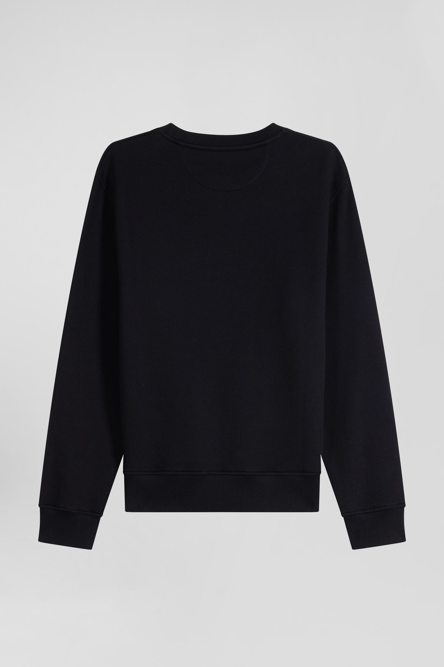 Regular black brushed cotton fleece sweatshirt