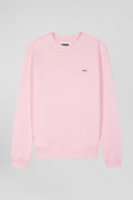 Sweatshirt en molleton coton uni rose coupe Regular