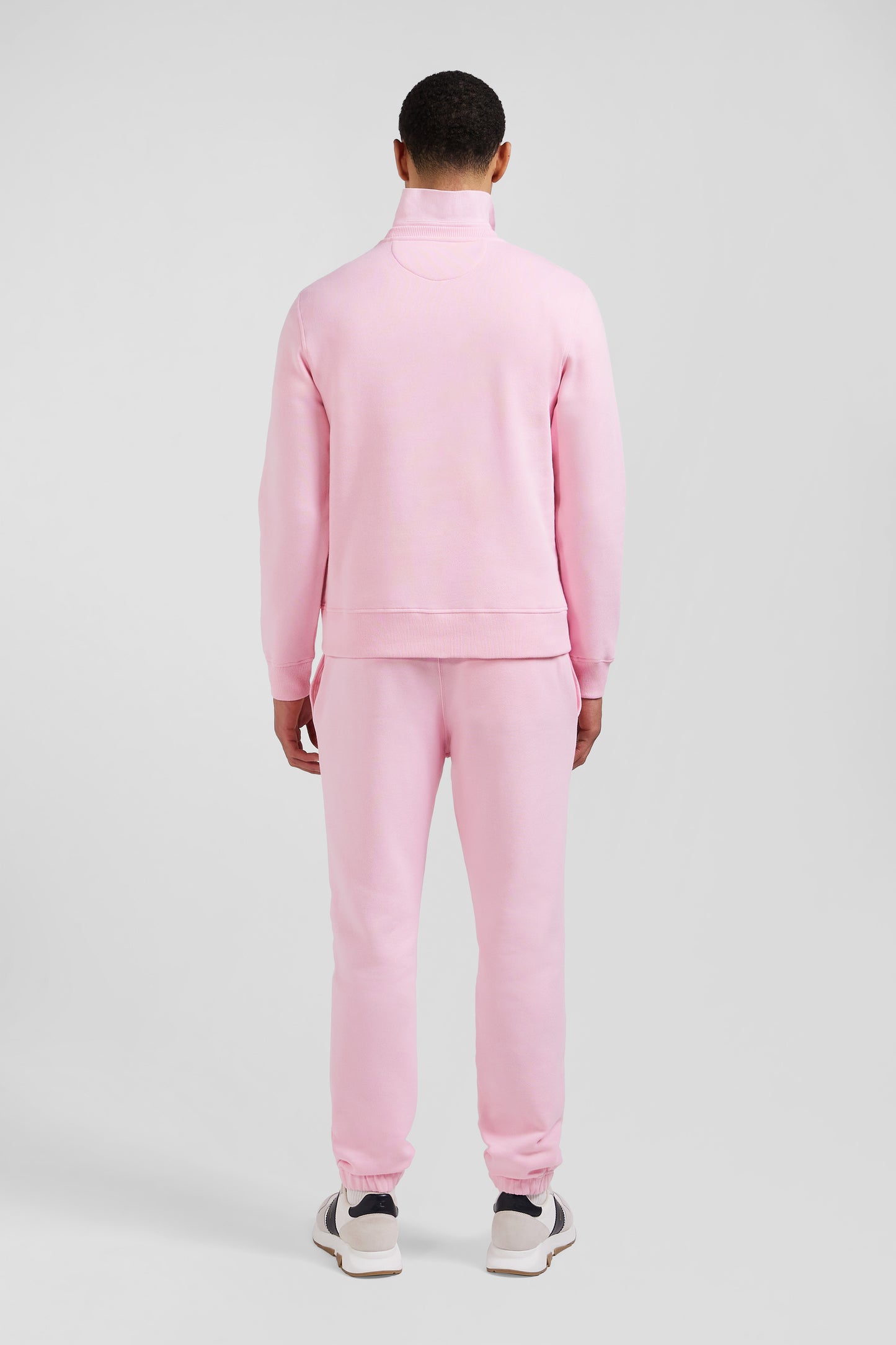 Sweatshirt en molleton coton uni rose coupe Regular