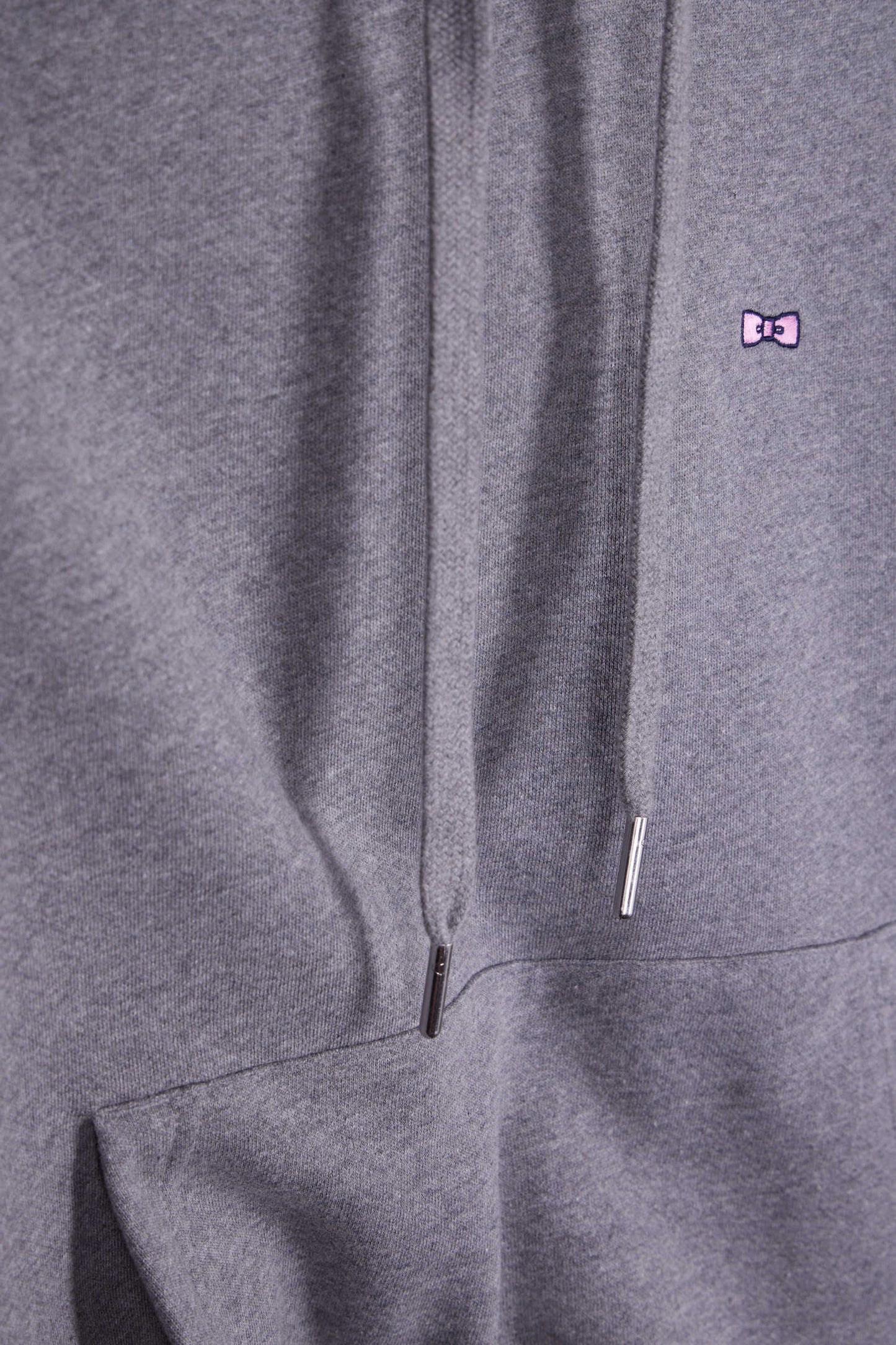 Regular grey brushed cotton fleece hoodie