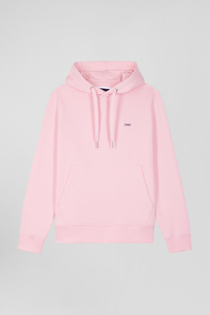 Sweatshirt à capuche en molleton coton rose coupe Regular