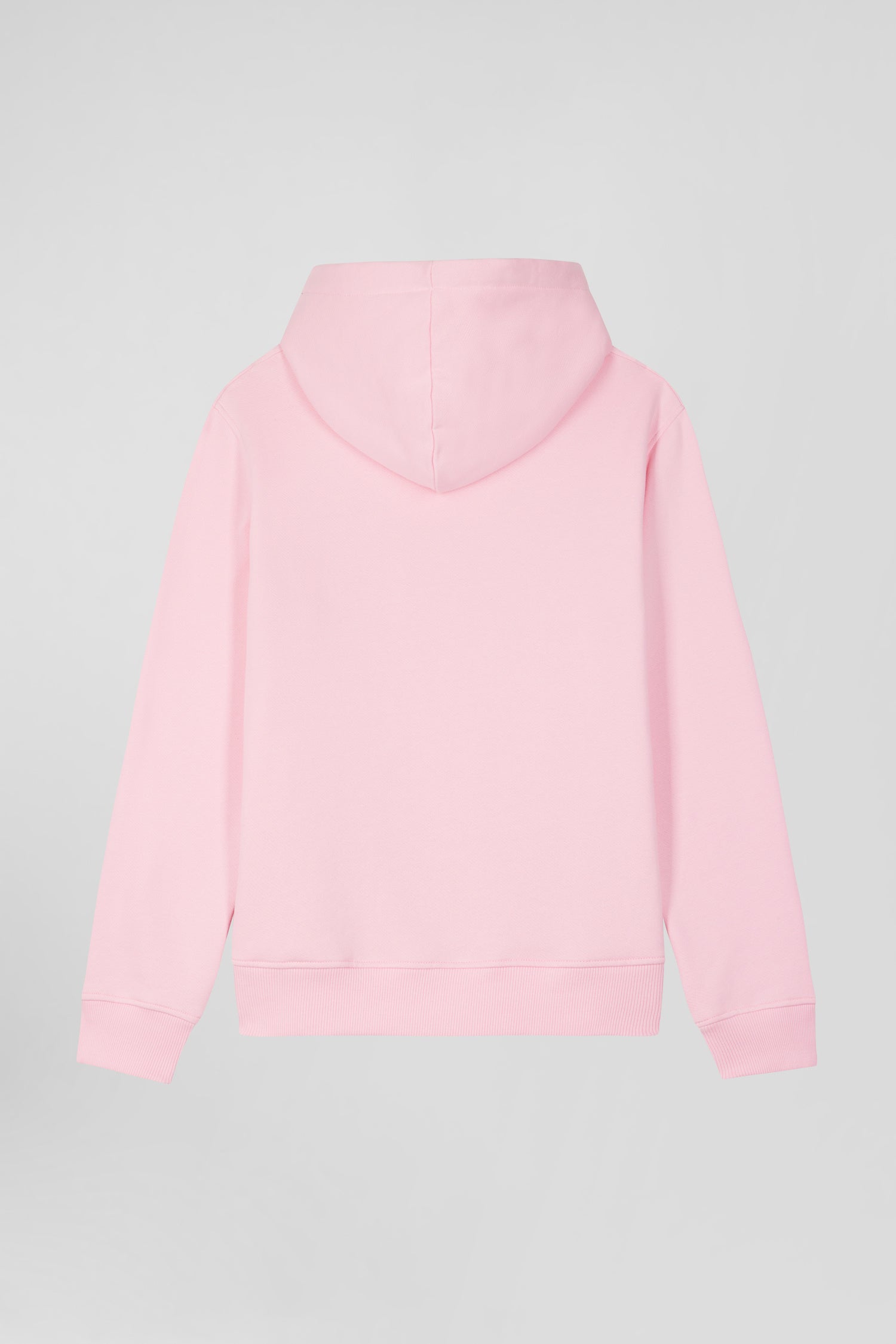 Regular pink brushed cotton fleece hoodie