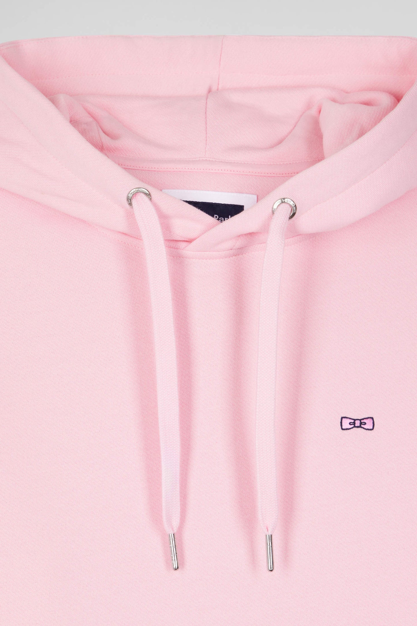 Regular pink brushed cotton fleece hoodie