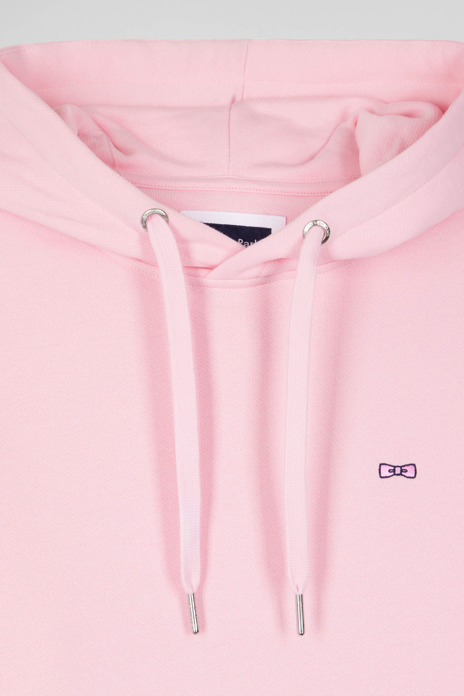 Regular pink brushed cotton fleece hoodie