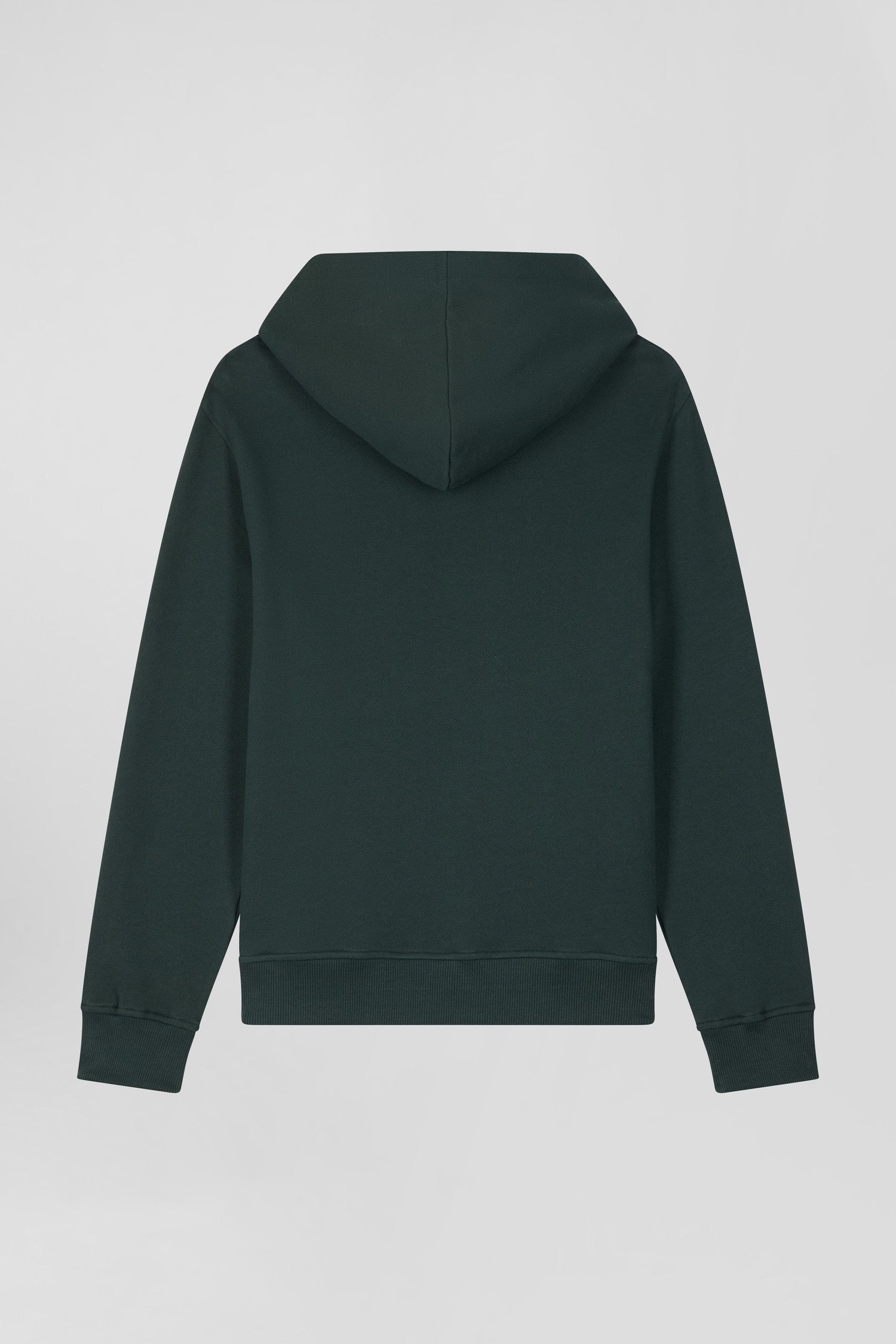 Regular green brushed cotton fleece hoodie