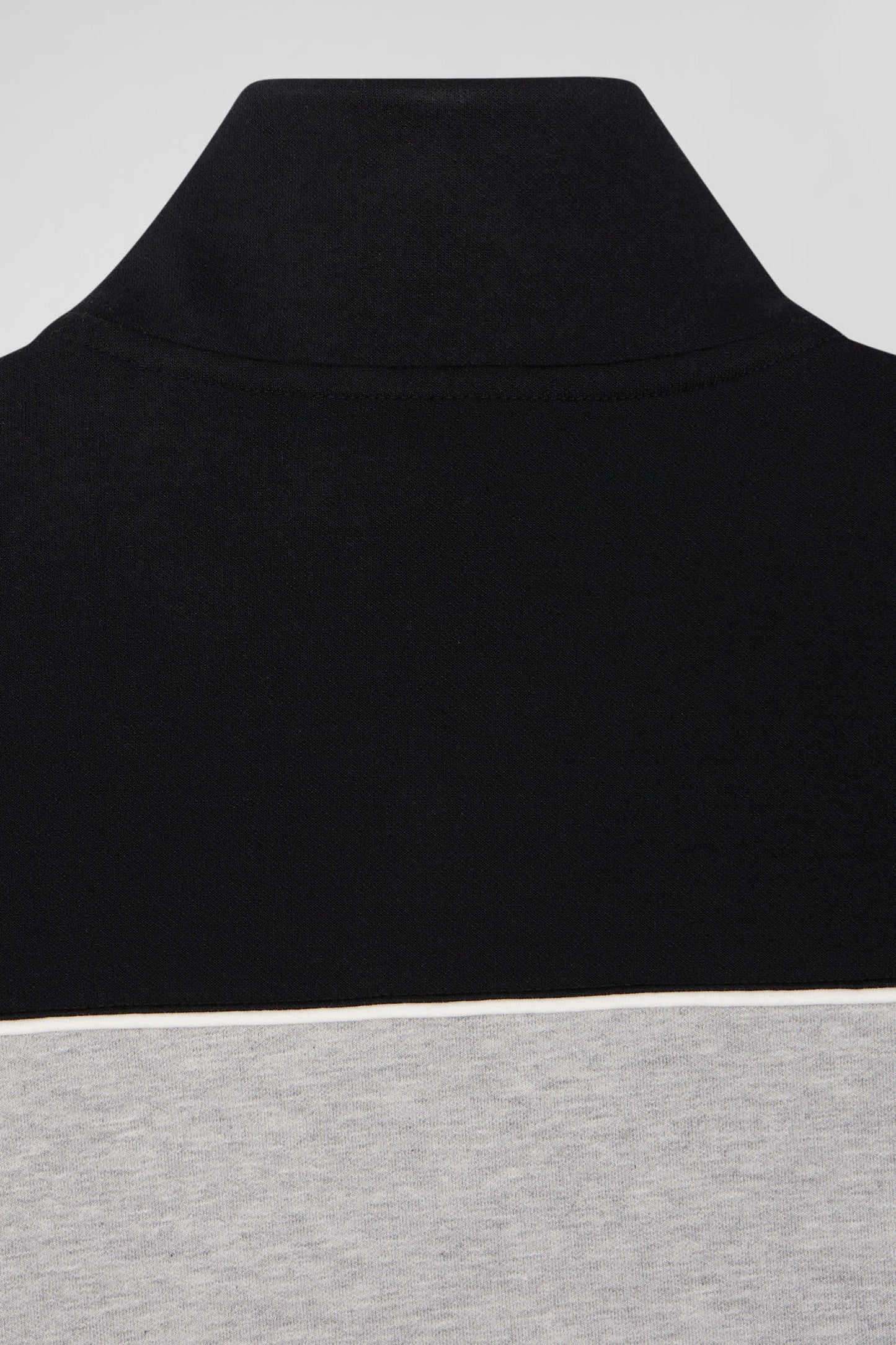 Regular black tricolor zipped cotton blend sweatshirt