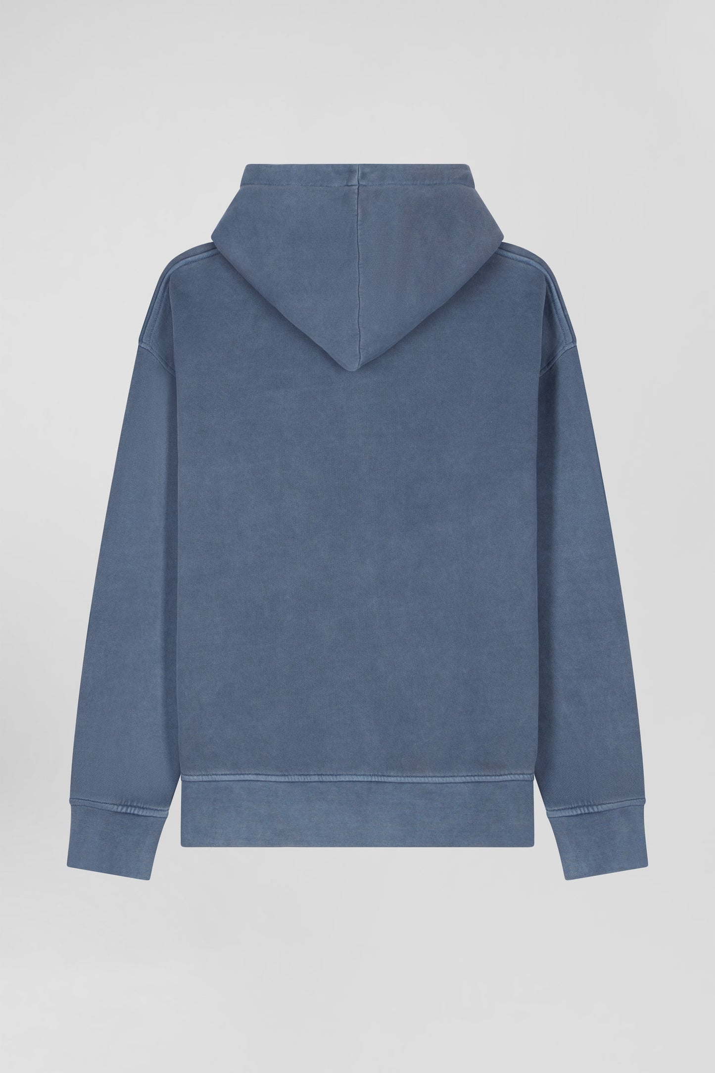 Oversize grey unisex dyed cotton fleece hoodie