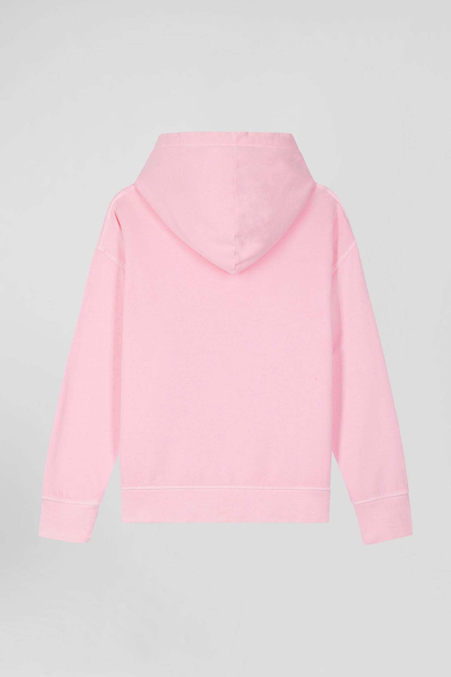 Oversize pink unisex dyed cotton fleece hoodie