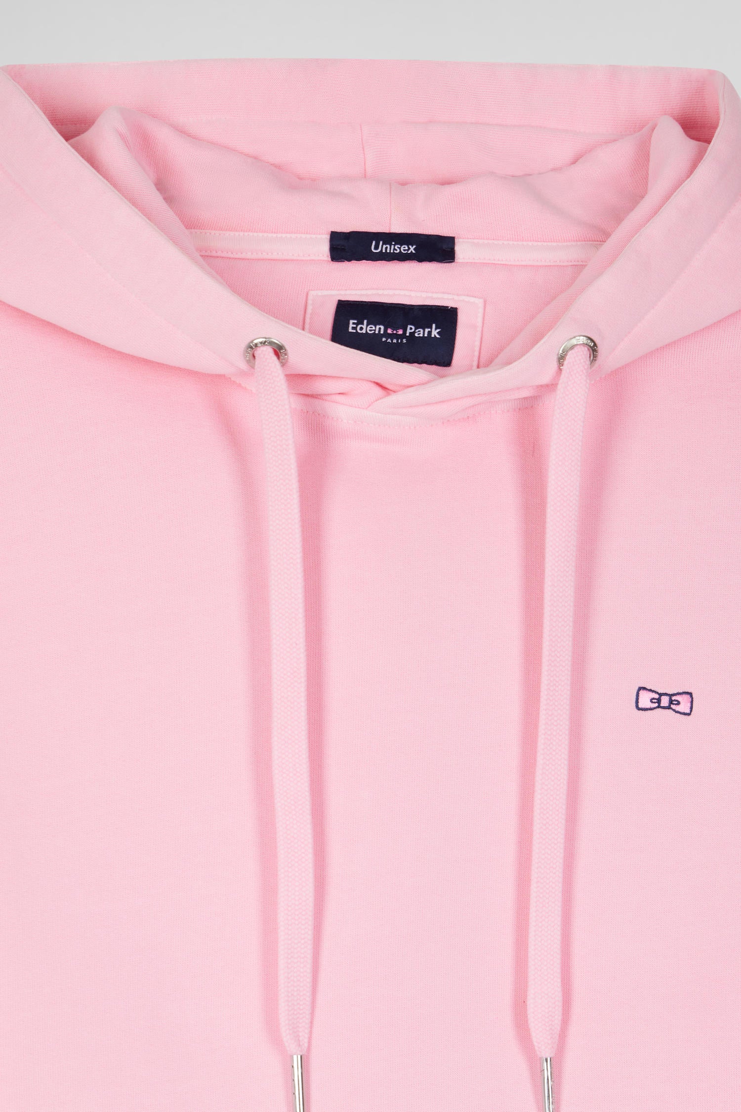 Oversize pink unisex dyed cotton fleece hoodie