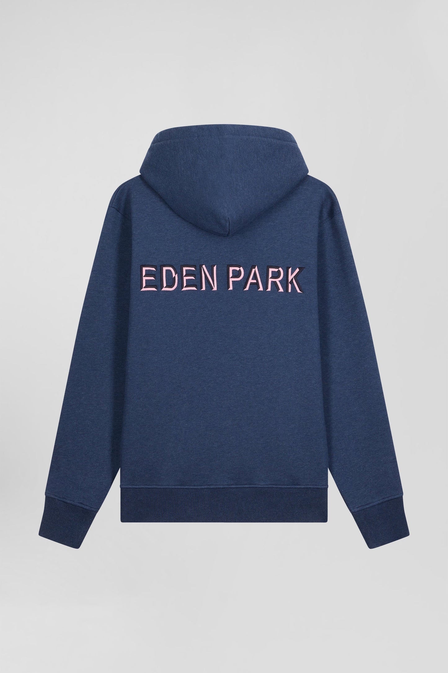 Relaxed navy blue cotton hoodie